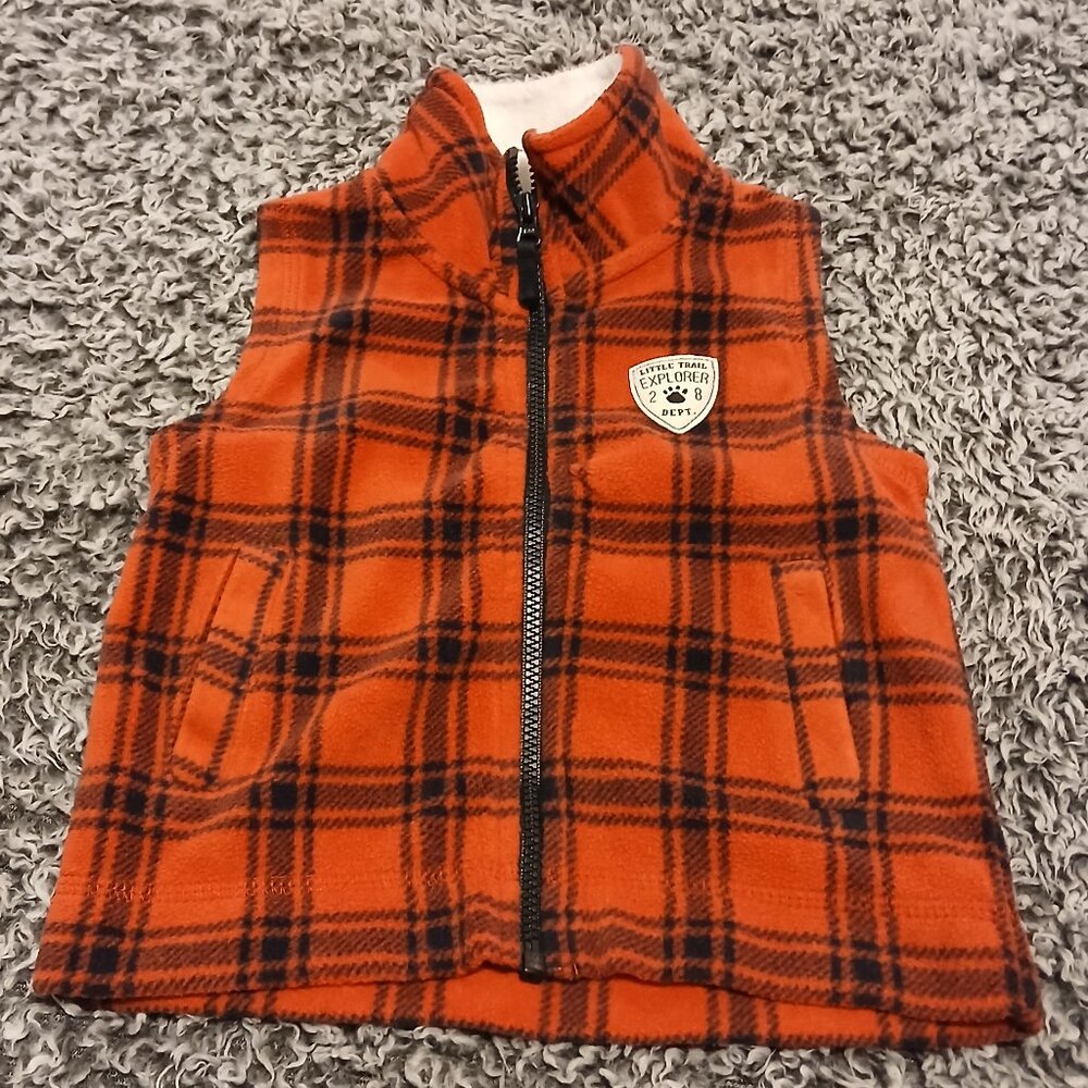 Infant Baby 12 Month Carter's Red & Black Plaid Vest